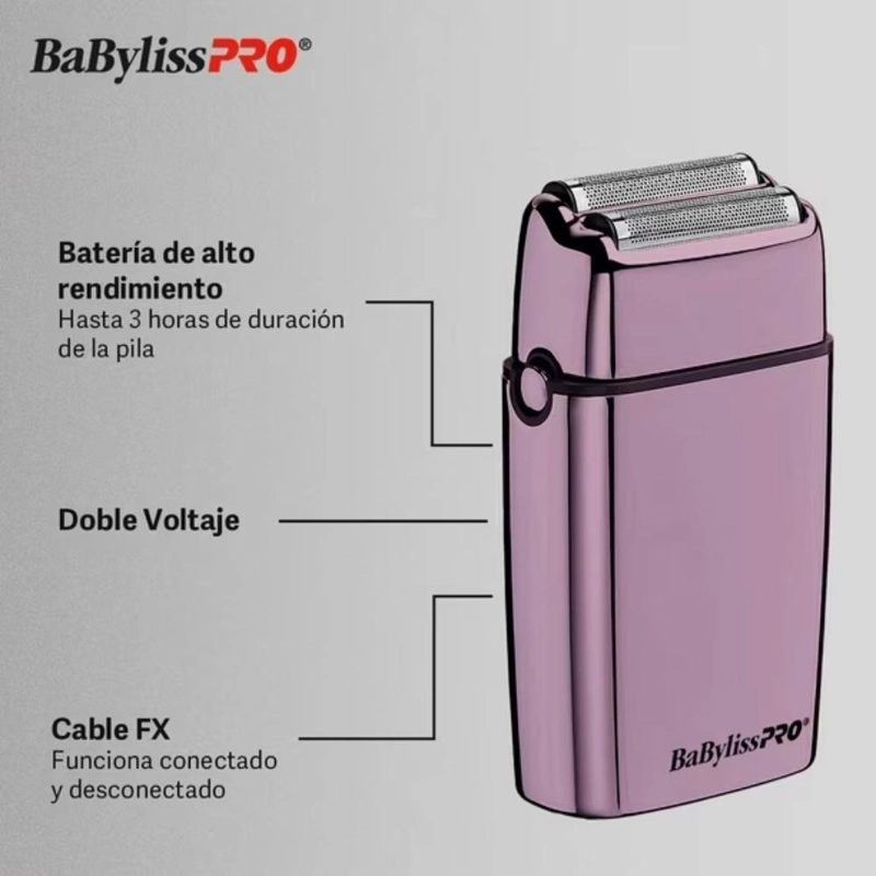 AFEITADORA BABYLISSPRO FOILFX02 DOUBLE FOIL SHAVER PURPLE - 5