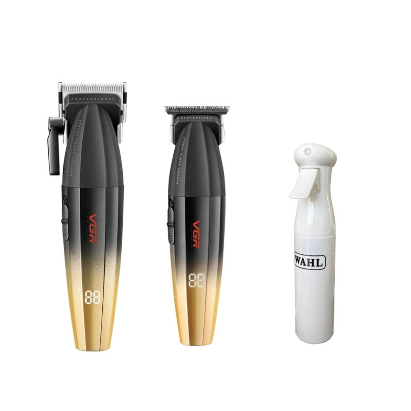 BARBER COMBO VGR PROFESIONAL GOLD CLIPPER Y TRIMMER 9000RPM - 1
