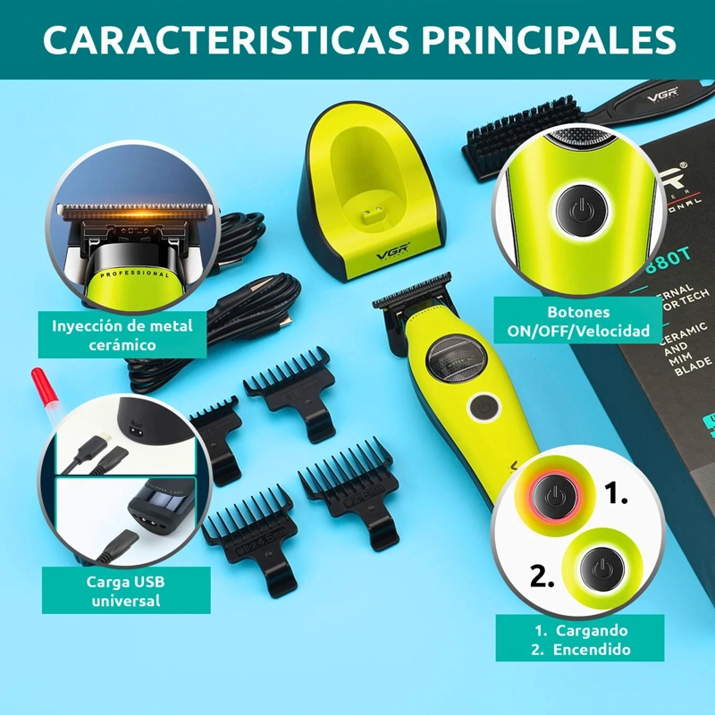 MAQUINA PATILLERA TRIMMER VGR880T ROTATECH BLDC 7200RPM VERDE - 5