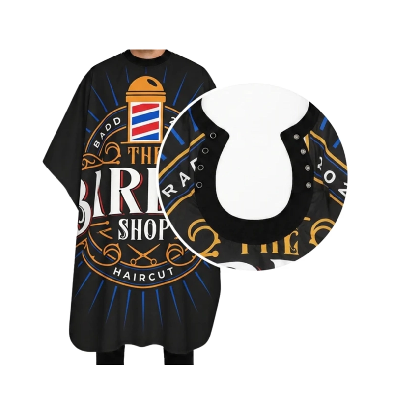 CAPA CUELLO DE GOMA BARBERSHOP COLOR NEGRO - 1