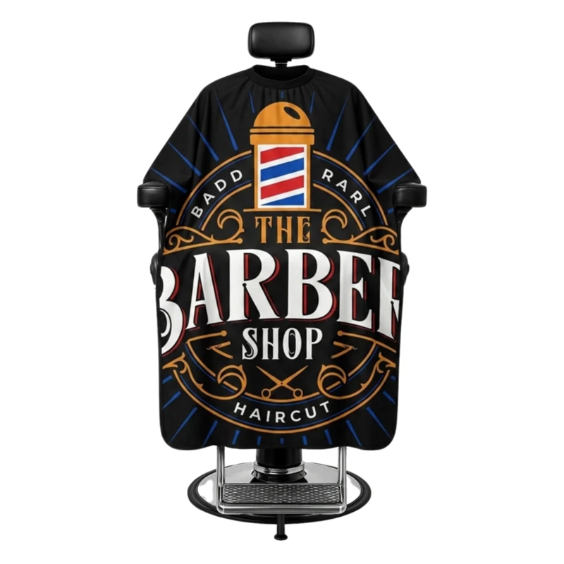 CAPA CUELLO DE GOMA BARBERSHOP COLOR NEGRO - 3