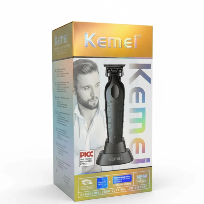 KEMEI DESVELLADORA CORDLESS TRIMMER CON BASE NEGRA KM2299 - 3