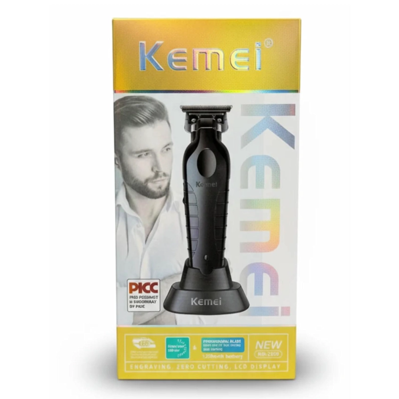 KEMEI DESVELLADORA CORDLESS TRIMMER CON BASE NEGRA KM2299 - 4