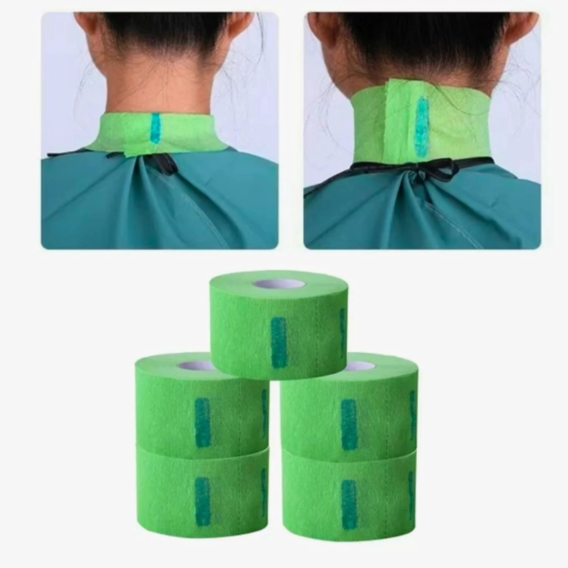 PACK 5 ROLLOS PAPEL CUELLO BARBERIA PELUQUERIA VERDE - 3