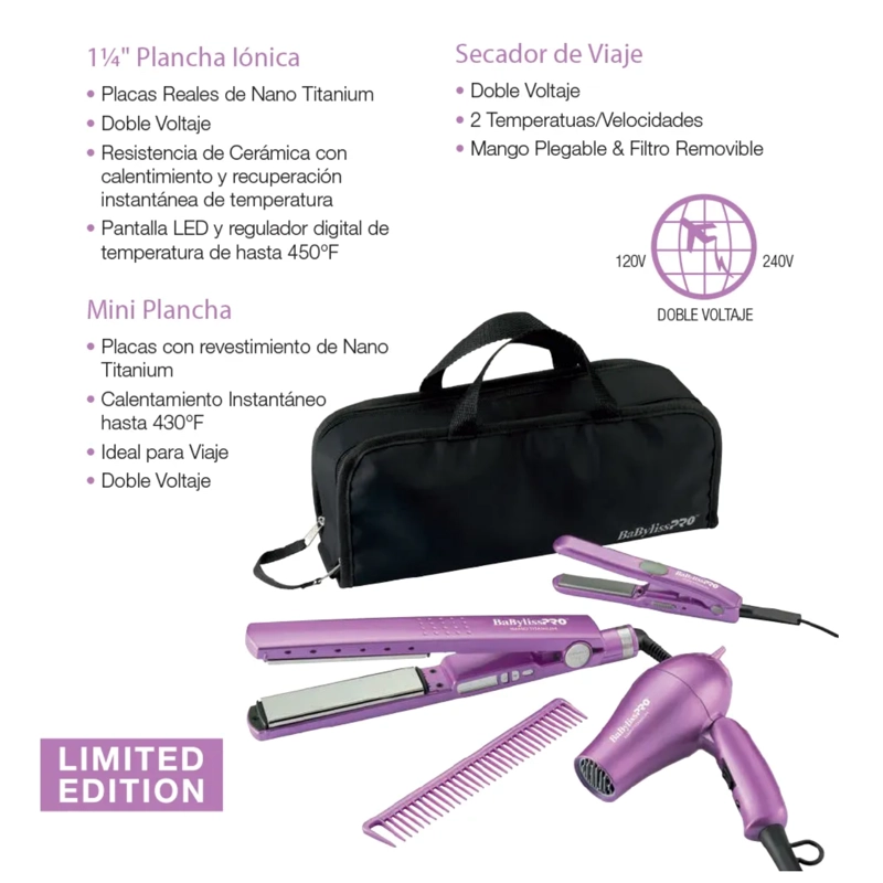 BABYLISSPRO MINI CROCUS 3 EN 1 PLANCHA, MINI RIZADOR Y SECADOR - 3