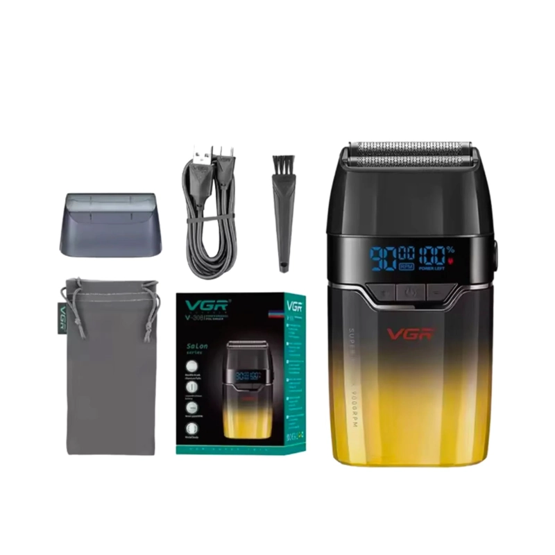 AFEITADORA PROFESIONAL SHAVER VGR V-308 DE 9000 RPM DORADO - 2
