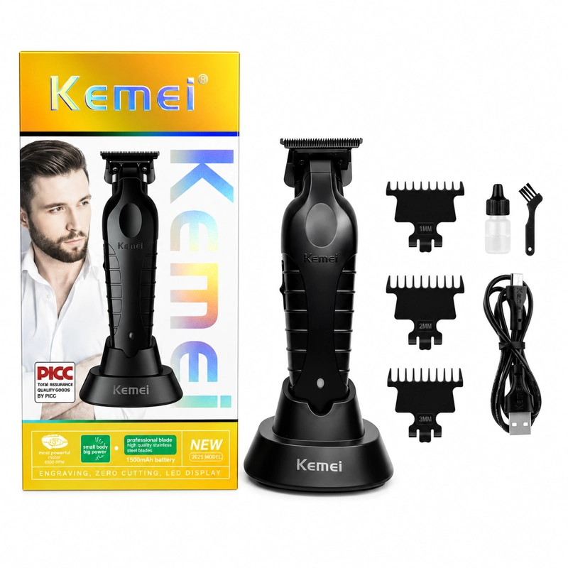 COMBO KEMEI KM-2296 + KM-2299 + KM-3383 CON BASE DE CARGA - 3