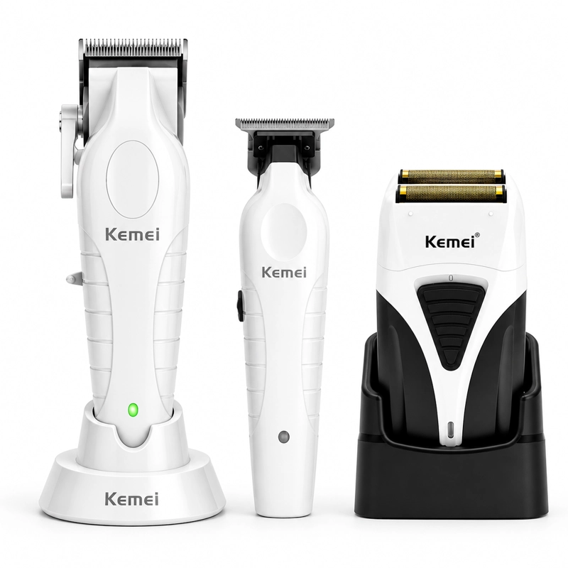 KEMEI COMBO KEMEI BLANCO KM2296 + KM2299 + KM3383 CON BASE DE CARGA
