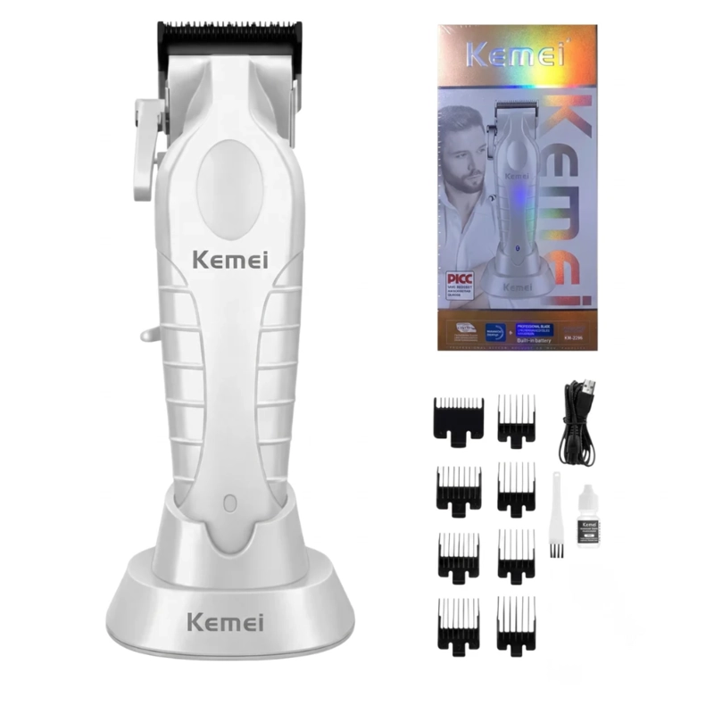 COMBO KEMEI BLANCO KM2296 + KM2299 + KM3383 CON BASE DE CARGA - 2