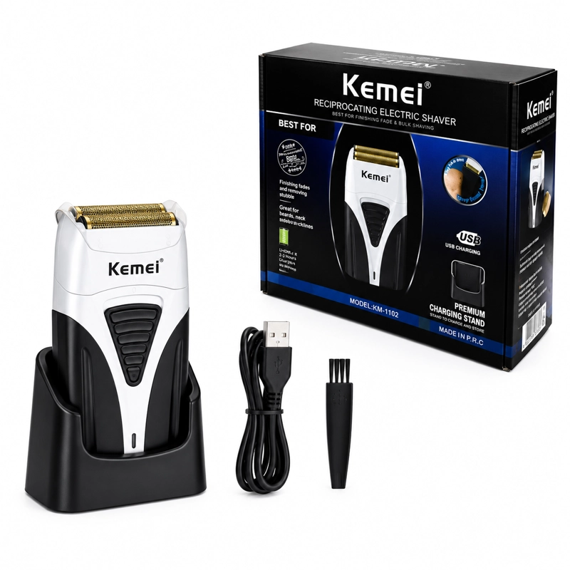 COMBO KEMEI BLANCO KM2296 + KM2299 + KM3383 CON BASE DE CARGA - 4