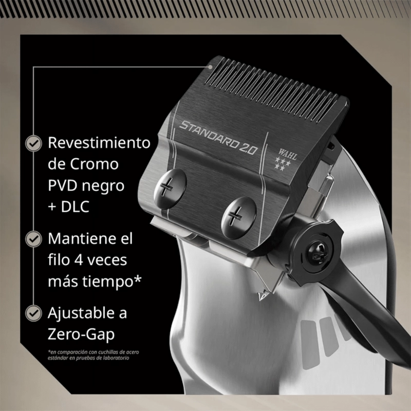 MAQUINA CORTADORA DE PELO WAHL SENIOR 2.0 INALAMBRICA NEGRA - 4