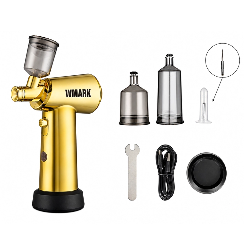 AEROGRAFO PROFESIONAL WMARK NG-AB001 INALAMBRICO DORADO - 2