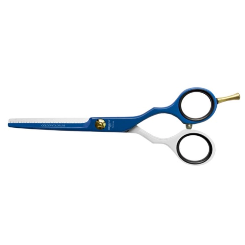 SET TIJERAS HENBOR CORTE Y PULIR AZUL BLANCO CON PORTA NAVAJA AZUL - 3