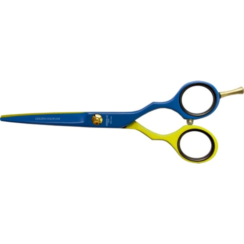SET TIJERAS HENBOR CORTE Y PULIR AZUL VERDE CON PORTA NAVAJA AMARILLA - 2