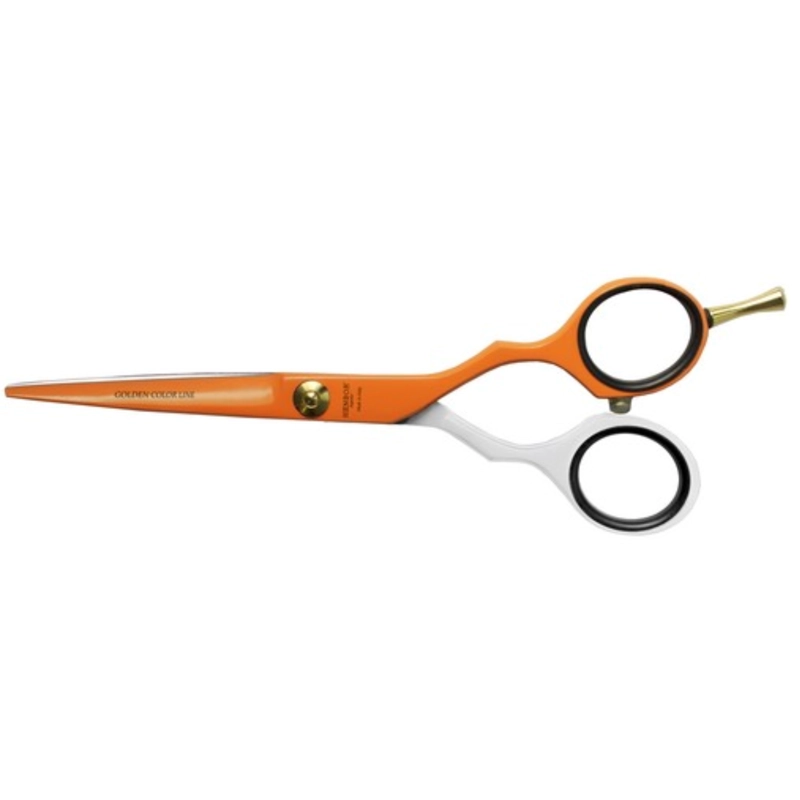 SET TIJERAS HENBOR CORTE Y PULIR BLANCO NARANJA CON PORTA NAVAJA BLANCO - 2