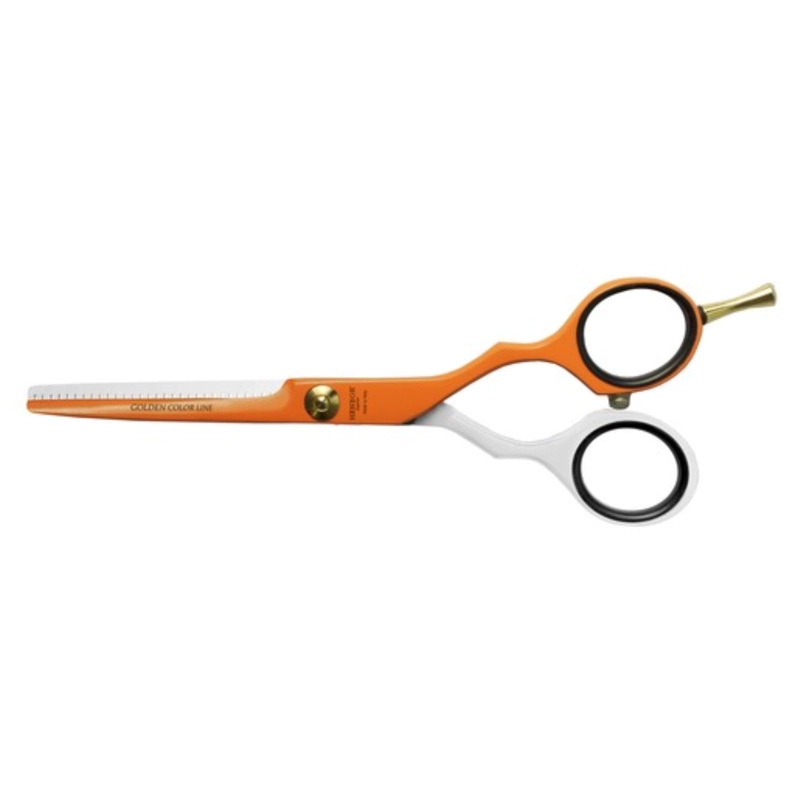 SET TIJERAS HENBOR CORTE Y PULIR BLANCO NARANJA CON PORTA NAVAJA BLANCO - 3