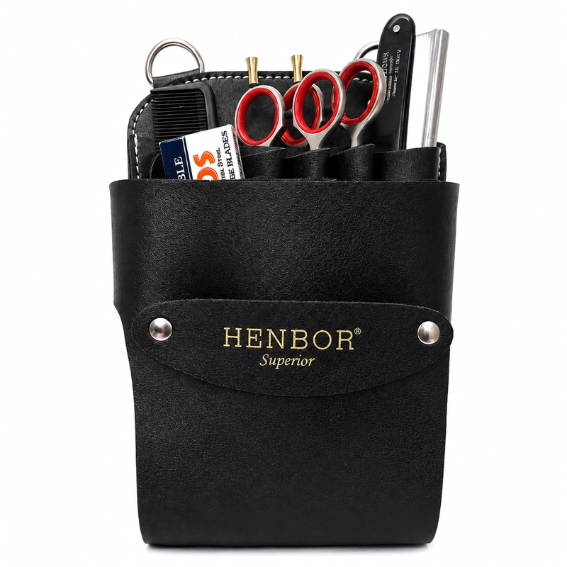 SET HENBOR TIJERAS FILO DE NAVAJA CON NAVAJA Y ESTUCHE - 1