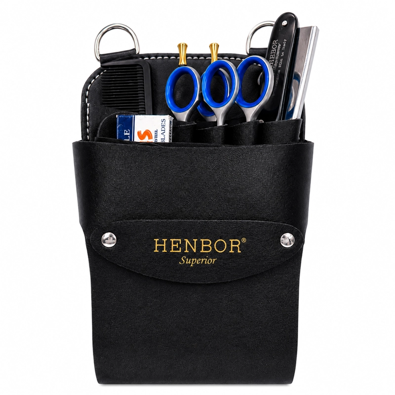 SET HENBOR TIJERAS MICRODENTADA CON NAVAJA Y ESTUCHE - 1