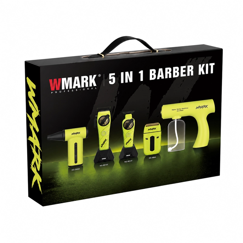 WMARK NG-8637KIT KIT PROFESIONAL 5 EN 1 PARA BARBERO VERDE - 5