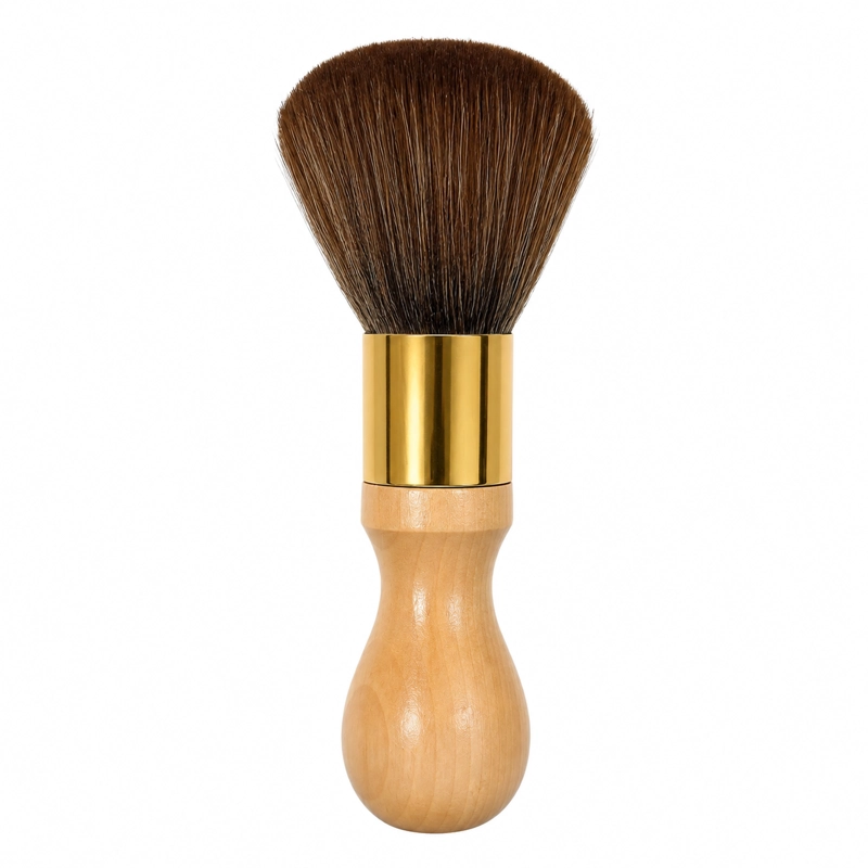 BROCHA SACA PELOS PREMIUM MANGO MADERA Y ARO DORADO - 1