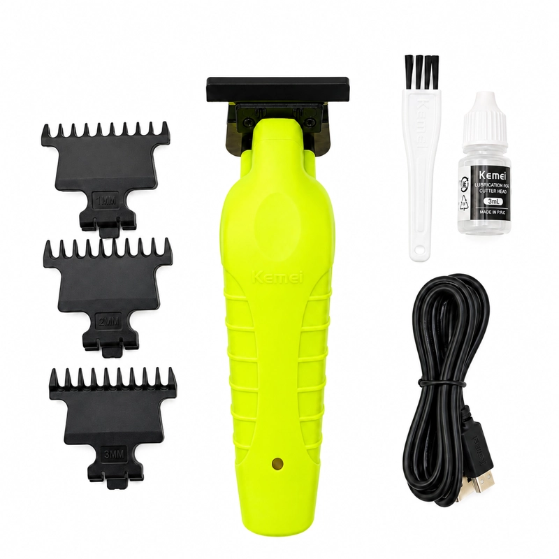 KEMEI TRIMMER KM-2299 VERDE NEON RECARGABLE USB - 1