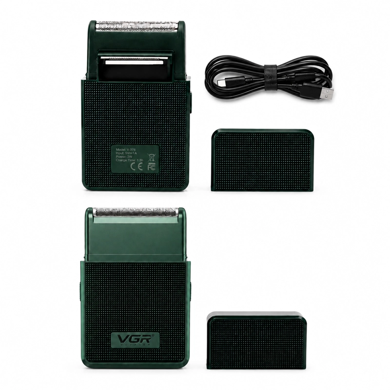 AFEITADORA PROFESIONAL FOIL SHAVER VGR V-376 VERDE - 2