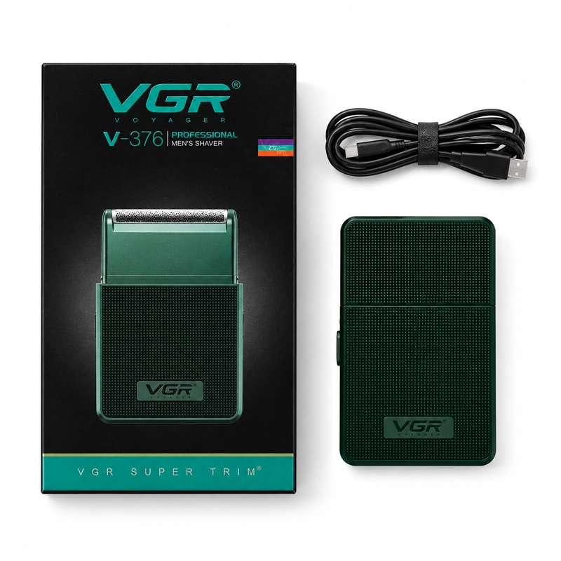 AFEITADORA PROFESIONAL FOIL SHAVER VGR V-376 VERDE - 3