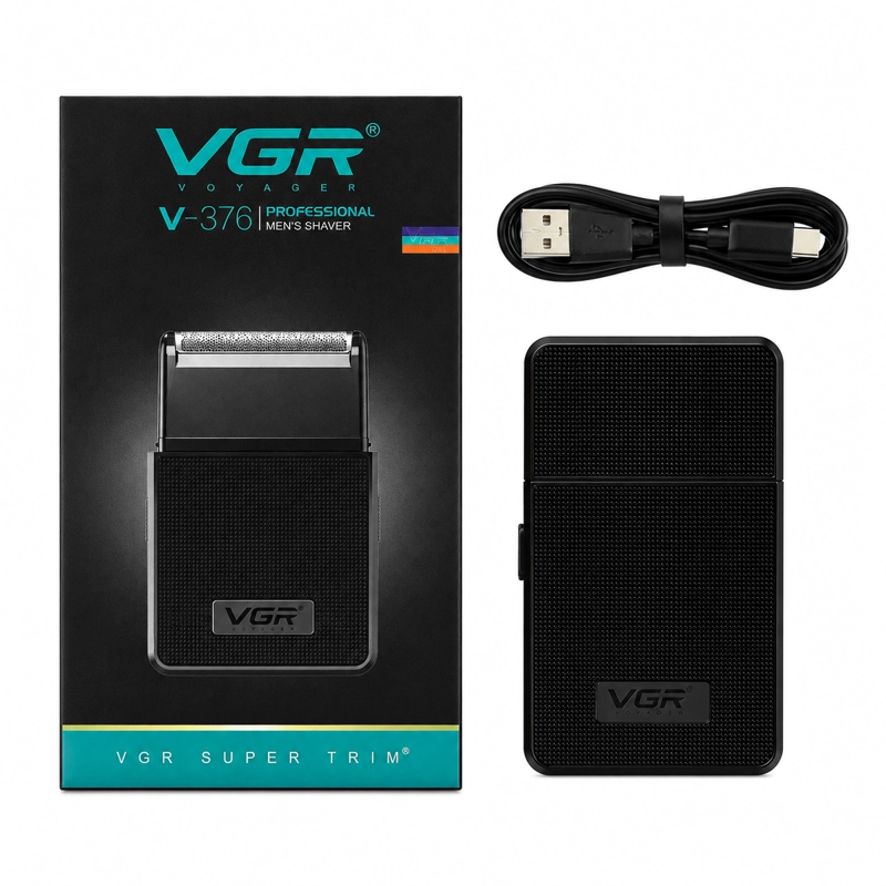 AFEITADORA DE VIAJE RECARGABLE NEGRA VGR V-376 - 3