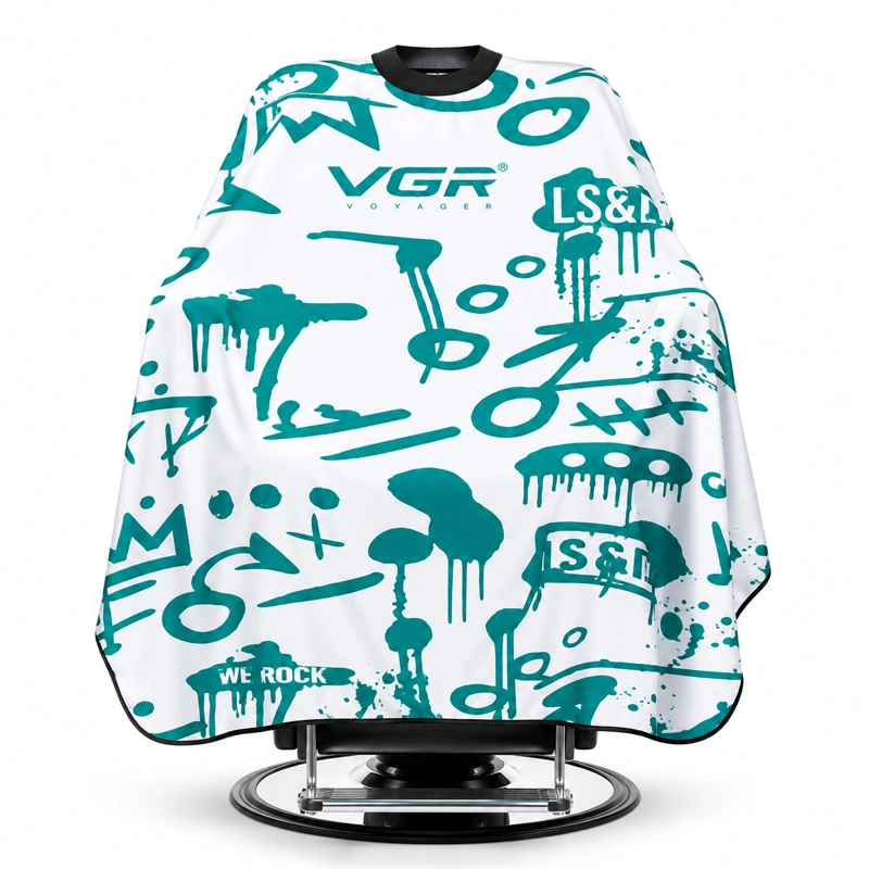 CAPA DE BARBERIA VGR BLANCA CON CUELLO DE GOMA ANTIPELUSA. - 1