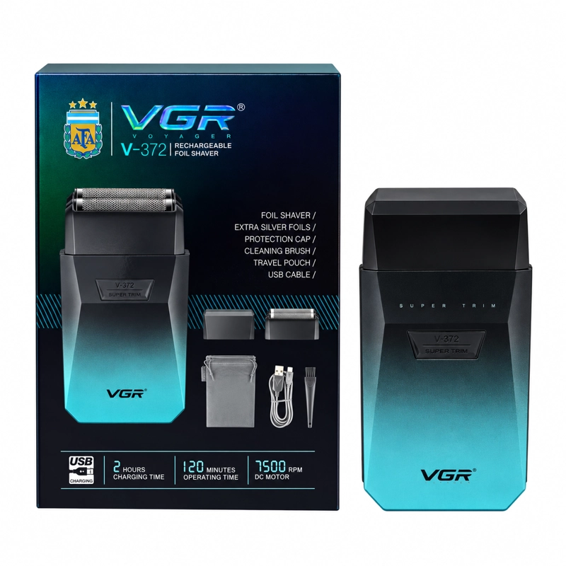 AFEITADORA PROFESIONAL VGR VERDE IPX7 USO SECO Y HUMEDO - 1