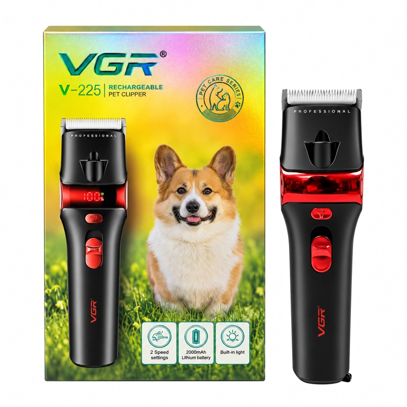 CORTAPELO PARA MASCOTAS VGR V-225 ROJO RECARGABLE - 1