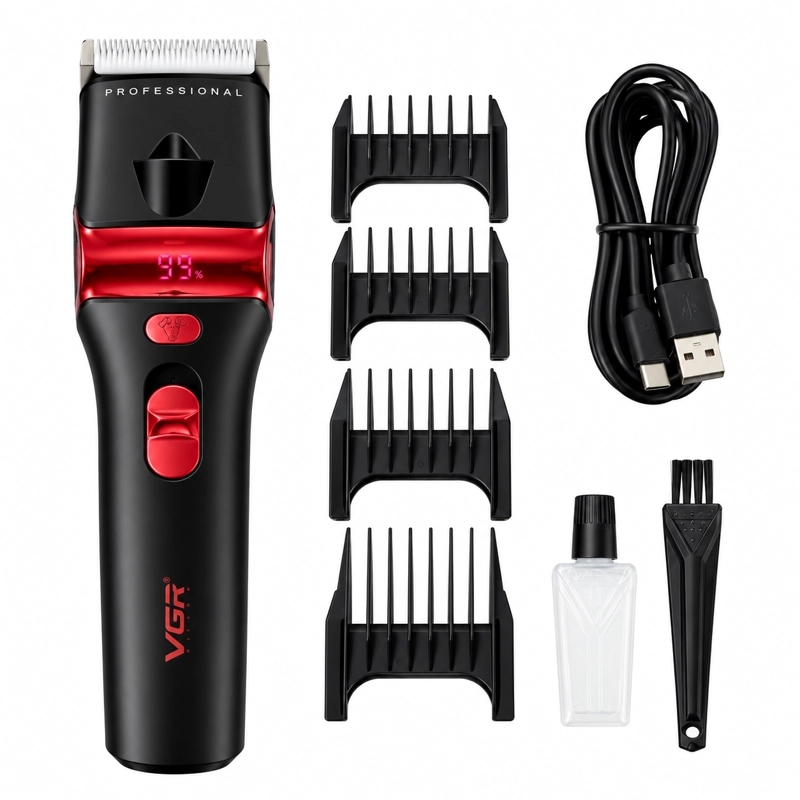 CORTAPELO PARA MASCOTAS VGR V-225 ROJO RECARGABLE - 3