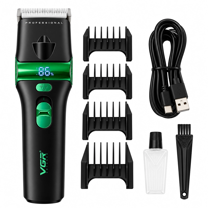 CORTAPELO PROFESIONAL PARA MASCOTAS VGR V-225 VERDE RECARGABLE - 3