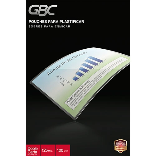 POUCHE GBC CAJA DOBLECARTA 125 MIC 292X445 MM 100 UN - 2