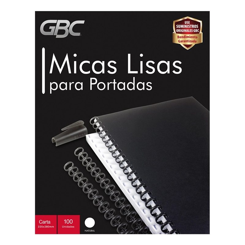 MICA TRANSPARENTE CARTA GBC – PACK 100 UNIDADES - 1