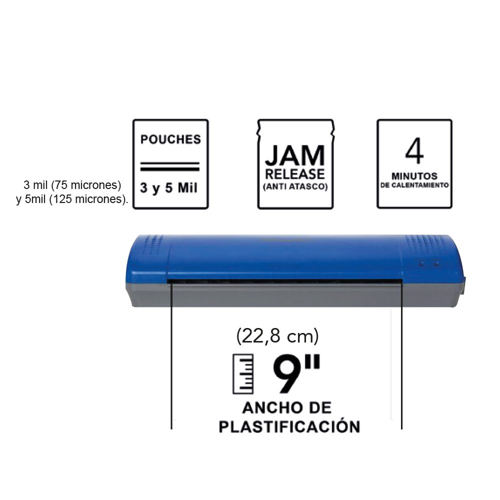 PLASTIFICADORA SWINGLINE DE PAPEL A4 INSPIRE PLUS AZUL - 2