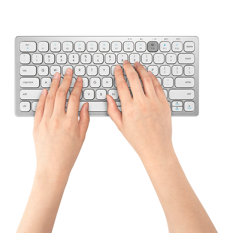 TECLADO UNIVERSAL INALÁMBRICO KENSINGTON COMPACTO 3 CONEXIONES BLANCO K75504ES - 1