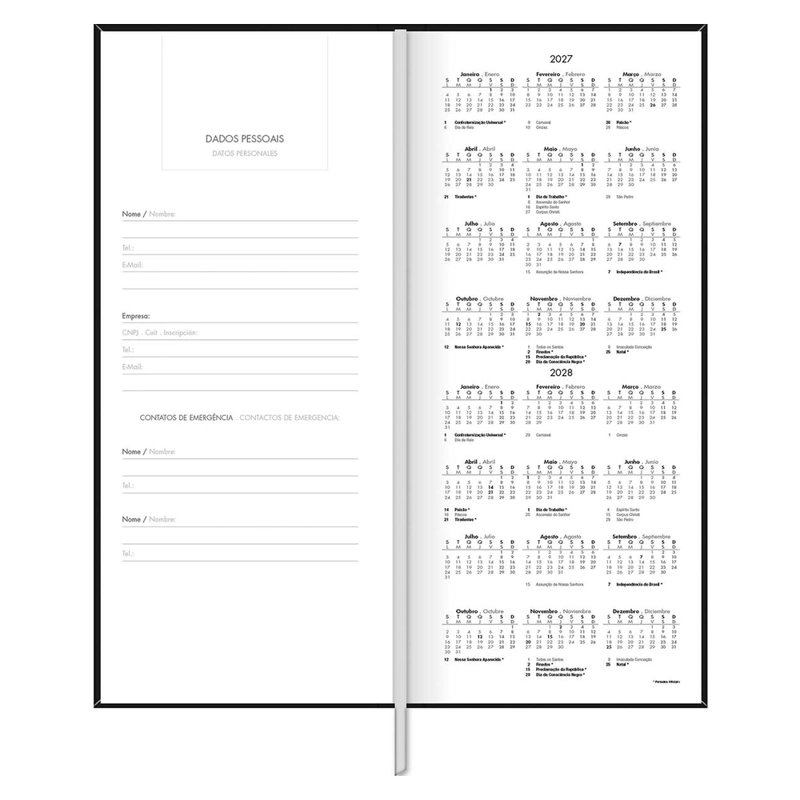 AGENDA EJECUTIVA TILIBRA COSIDA DIARIA COMERCIAL M8 2027 NEGRO - 2