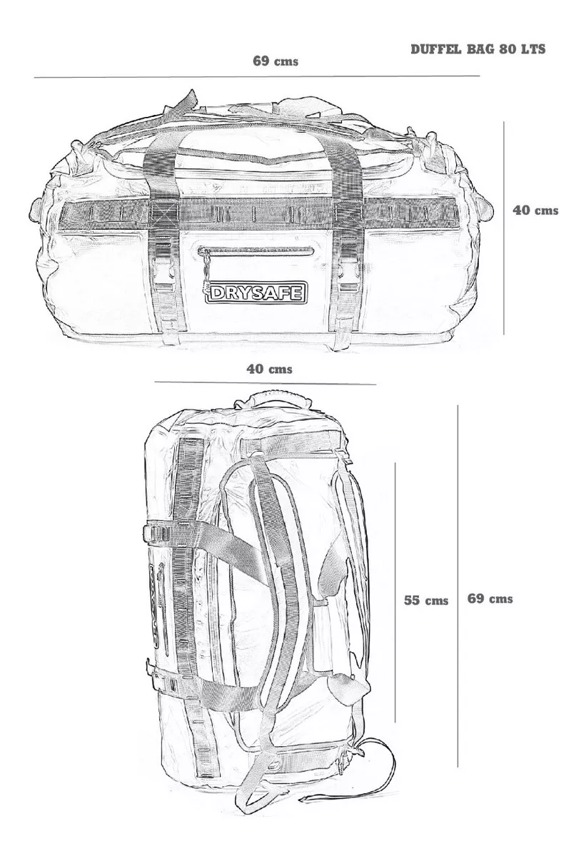 BOLSO MOCHILA 80 L IMPERMEABLE CAMPING TREKKING - DRYSAFE N - 5