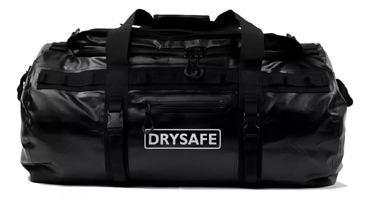 BOLSO OUTDOOR IMPERMEABLE 80 L CAMPING TREKKING DRYSAFE NEGRO - 1