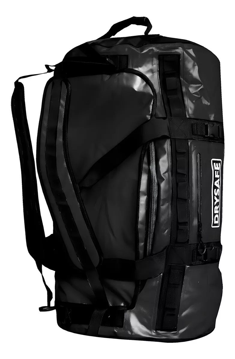 BOLSO OUTDOOR IMPERMEABLE 80 L CAMPING TREKKING DRYSAFE NEGRO - 3