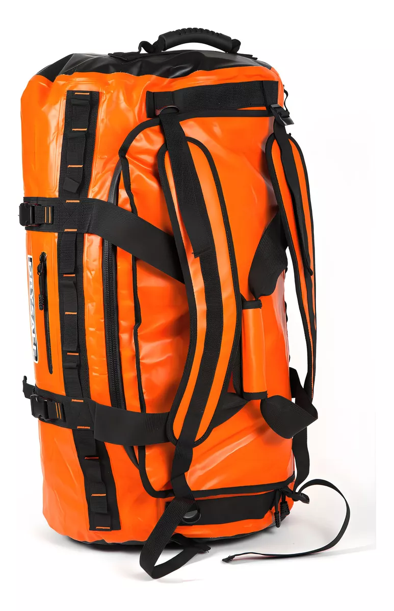 BOLSO OUTDOOR IMPERMEABLE 80L CAMPING TREKKING DRYSAFE NARANJO - 1