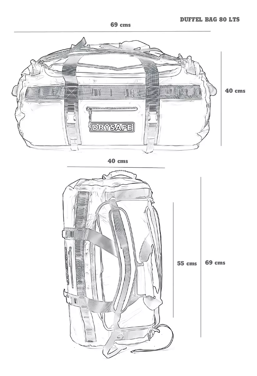 BOLSO OUTDOOR IMPERMEABLE 80L CAMPING TREKKING DRYSAFE NARANJO - 5