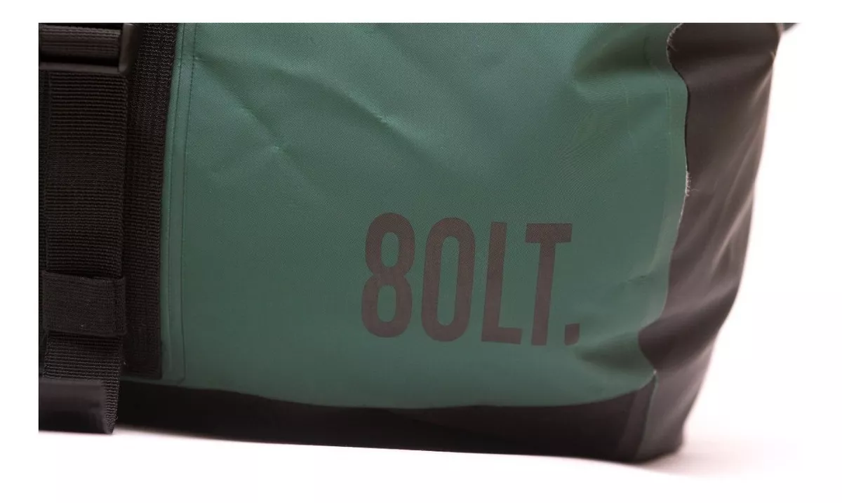 BOLSO DRYSAFE PET VERDE OUTDOOR IMPERMEABLE 80 LTS TRACKING CAMPING RÓLEO - 3