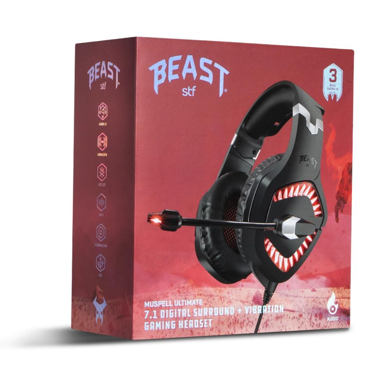 AUDÍFONOS GAMER STF HEADSET SFT MUSPELL ULTIMATE 7.1 VIBRA NEGRO - 5