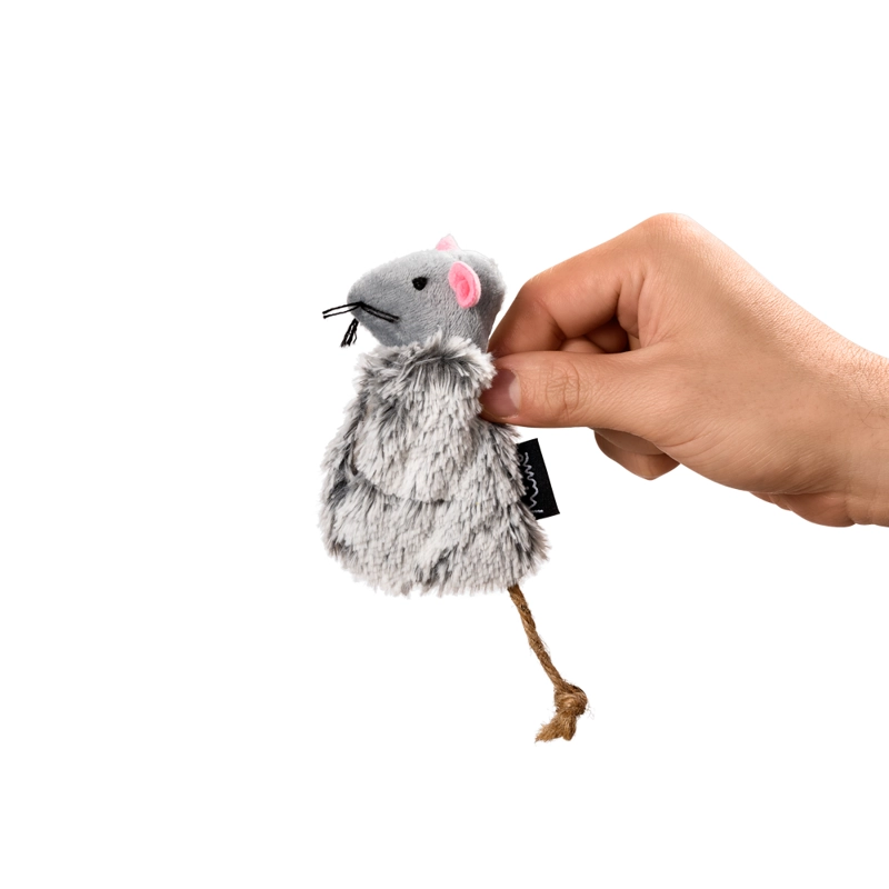 JUGUETE GATO MIMO RATONCITO CATNIP GRIS PP135 - 2