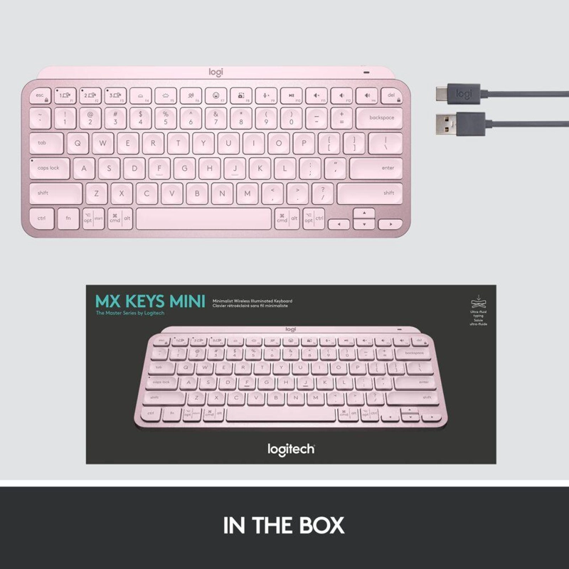 TECLADO UNIVERSAL LOGITECH MINI MX KEYS ROSA - 7