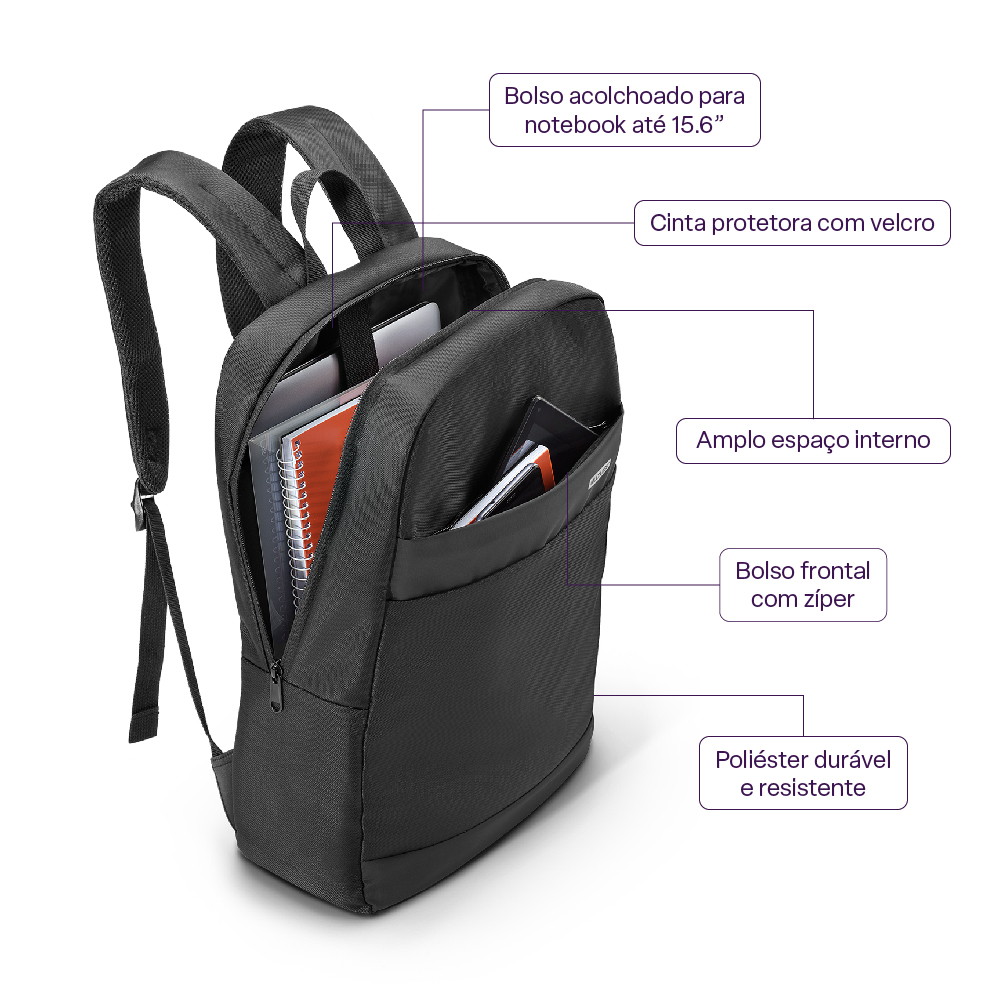 MOCHILA NOTEBOOK MULTILASER ELEGANCE BO439 - 9