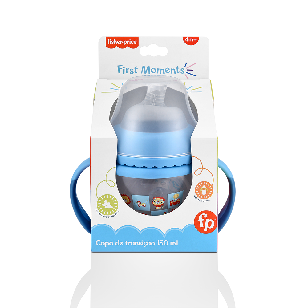 VASO FISHER PRICE ENTRENA FIRST MOMENTS AZ 150 ML BB1055 AZUL - 5