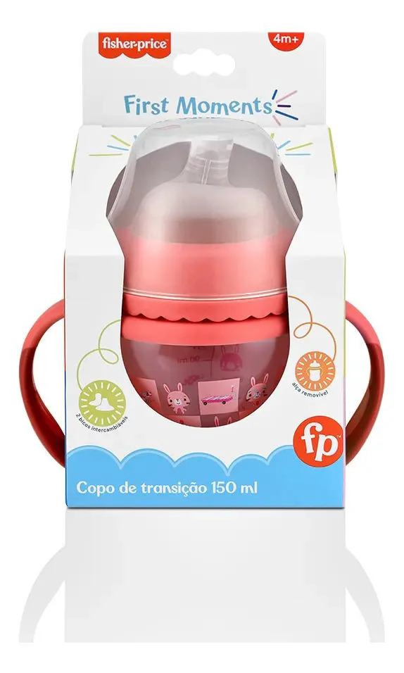 VASO FISHER PRICE ENTRENA FIRST MOMENTS RO 150 ML BB1056 ROSA - 4